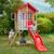 Maisonnette sur pilotis balcon et glissière coquelicot bois fsc® Marron - rouge - blanc 1 - vertbaudet enfant 