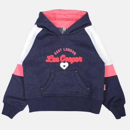 Sweat à capuche fille imprimé Gris+Marine+Rose 8 - vertbaudet enfant 