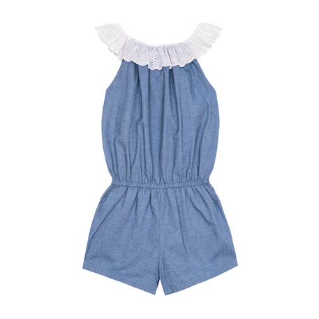 Combi-short été   à col élastique dentelle   lolita Bleu 4 - vertbaudet enfant 
