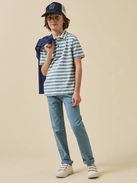Polo rayé garçon - coton biologique Rayure bleue+Rayure verte 4 - vertbaudet enfant 