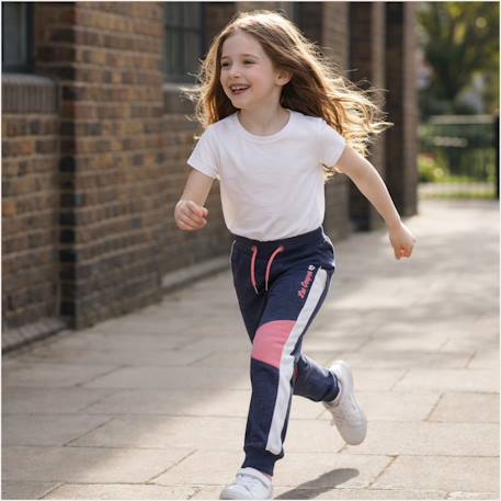 Pantalon de jogging fille Gris+Marine+Rose 7 - vertbaudet enfant 