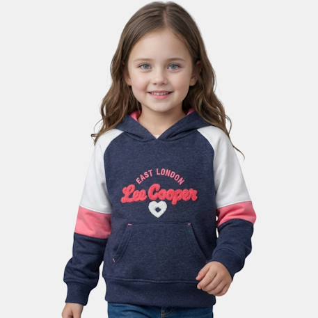 Fille-Pull, gilet, sweat-Sweat-Sweat à capuche fille imprimé