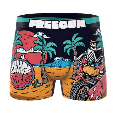Lot de 3 boxers  retro summer Orange/noir/jaune/blanc 5 - vertbaudet enfant 