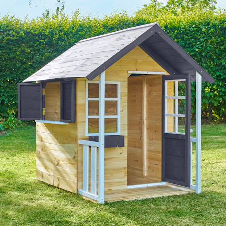 Maisonnette modulable jacinthes bois fsc® Marron - gris anthracite - blanc 6 - vertbaudet enfant 