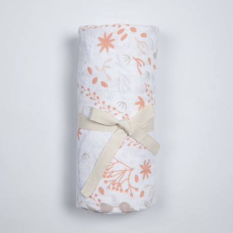 Lange emmaillotage coton bio yukari douceur Yukari peach+Yukari tilleul 2 - vertbaudet enfant 