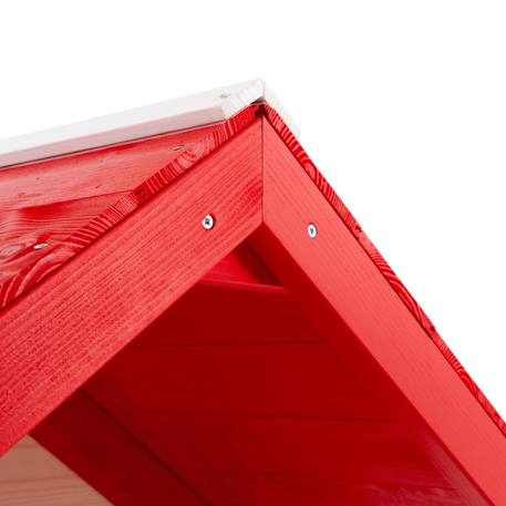 Maisonnette sur pilotis, glissière, 1 balançoire coquelicot bois fsc® Marron - rouge - blanc 5 - vertbaudet enfant 