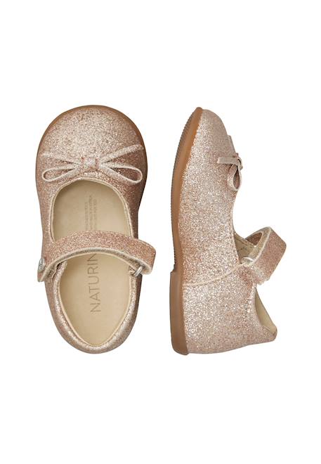 Ballerines en tissu pailleté ballet Rose clair-+Rose poudré- 9 - vertbaudet enfant 