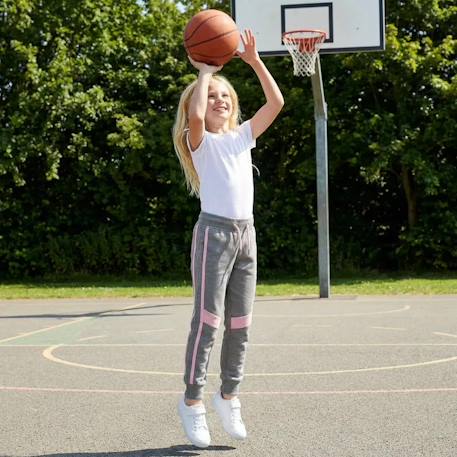 Pantalon de jogging fille Gris+Marine+Rose 2 - vertbaudet enfant 