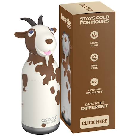 Mini gourde isotherme bestie chèvre Blanc, marron 5 - vertbaudet enfant 