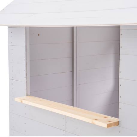 Maisonnette sur pilotis, glissière, 2 balançoires perce-neige bois fsc® Marron - gris - blanc - vert 6 - vertbaudet enfant 