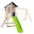 Maisonnette sur pilotis, glissière, 2 balançoires jacinthes bois fsc® Marron - gris anthracite - blanc - vert 2 - vertbaudet enfant 