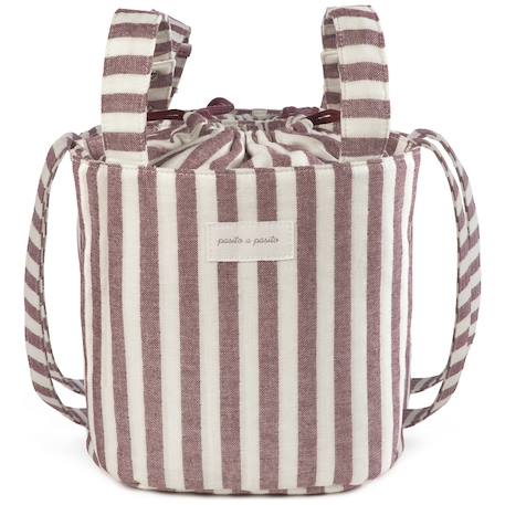 Sac bucket cherry rayé Mauve 1 - vertbaudet enfant 