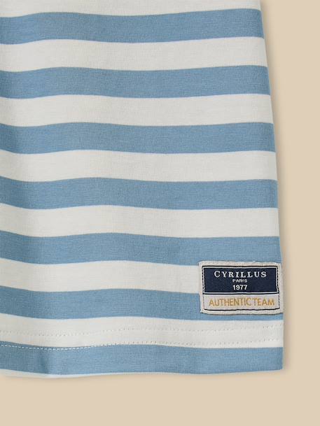 Polo rayé garçon - coton biologique Rayure bleue+Rayure verte 2 - vertbaudet enfant 