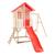 Maisonnette sur pilotis, glissière, 1 balançoire coquelicot bois fsc® Marron - rouge - blanc 2 - vertbaudet enfant 
