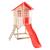 Maisonnette sur pilotis balcon et glissière coquelicot bois fsc® Marron - rouge - blanc 2 - vertbaudet enfant 