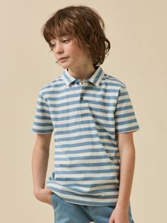 Garçon-T-shirt, polo, sous-pull-Polo rayé garçon - coton biologique