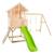 Maisonnette sur pilotis, glissière, 2 balançoires basilic bois fsc® Marron - vert 2 - vertbaudet enfant 