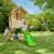 Maisonnette sur pilotis, glissière, 2 balançoires basilic bois fsc® Marron - vert 1 - vertbaudet enfant 