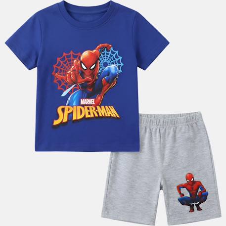 Ensemble garçon t-shirt manches courtes et short spider-man Gris+Rouge 3 - vertbaudet enfant 