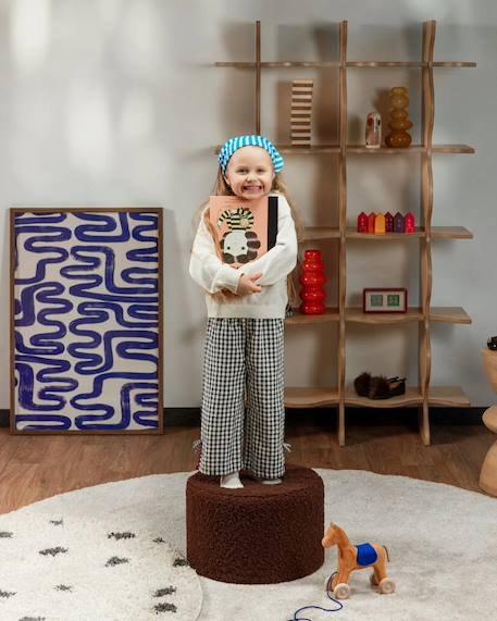 Pouf enfant en teddy Biscuit+Cream white+Guava+Maple+Matcha+Warm hazel 34 - vertbaudet enfant 