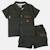 Ensemble chemiser et short  bébé   garçon imprimé  col chemise Gris+Kaki+Marine 9 - vertbaudet enfant 