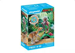 Jouet-Jeux d'imagination-Vélociraptor et explorateur avec lasso 71823