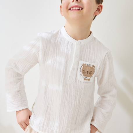 Chemise bébé en gaze de coton auguste Ecru 5 - vertbaudet enfant 