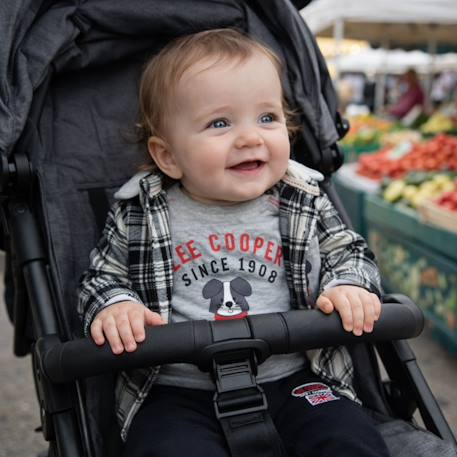 Ensemble bébé t-shirt manches longues avec veste et pantalon Gris+Rouge 4 - vertbaudet enfant 
