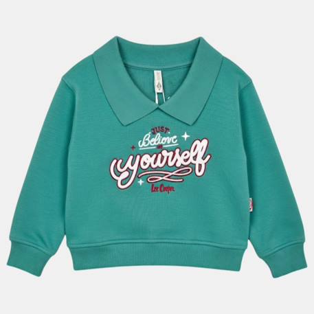 Sweat fille imprimé Blanc+Rose+Vert 13 - vertbaudet enfant 
