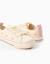 Baskets en toile avec motif floral brodé Beige clair 3 - vertbaudet enfant 