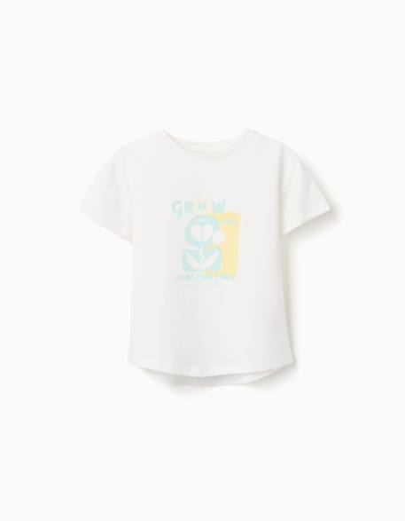 T-shirt en coton avec imprimé imagination Blanc 1 - vertbaudet enfant 