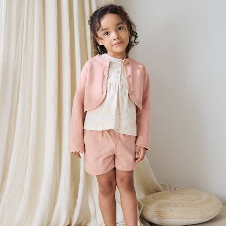 Gilet bébé en tricot poésie d'été Rose 5 - vertbaudet enfant 