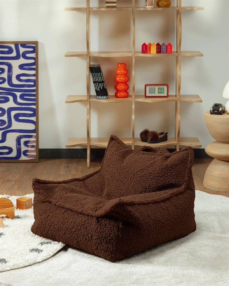 Pouf poire chambre enfant - fauteuil comfortable en teddy Biscuit+Cream white+Guava+Maple+Matcha+Warm hazel 32 - vertbaudet enfant 