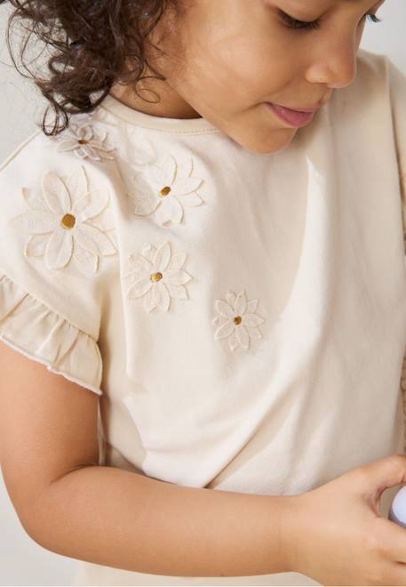 T-shirt bébé manches courtes poésie d'été Vanille 1 - vertbaudet enfant 