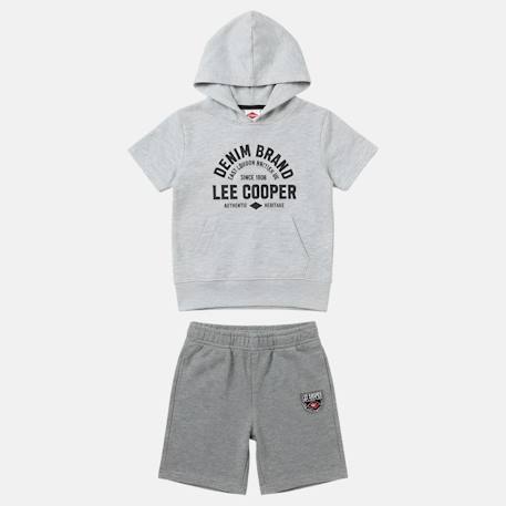 Ensemble sweat à capuche manches courtes et short garçon Bleu+Gris+Marine+Vert 6 - vertbaudet enfant 