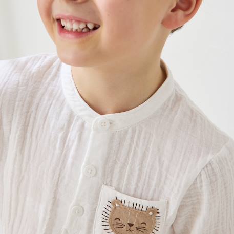 Chemise bébé en gaze de coton auguste Ecru 6 - vertbaudet enfant 
