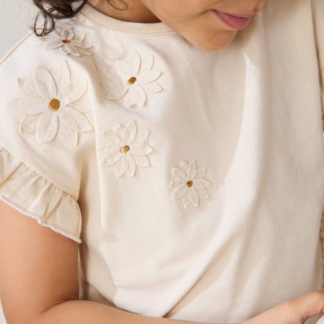 T-shirt bébé manches courtes poésie d'été Vanille 5 - vertbaudet enfant 