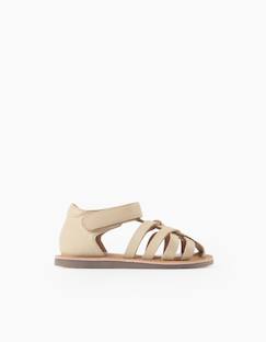 Chaussures-Sandales en cuir fermées avec lanières croisées