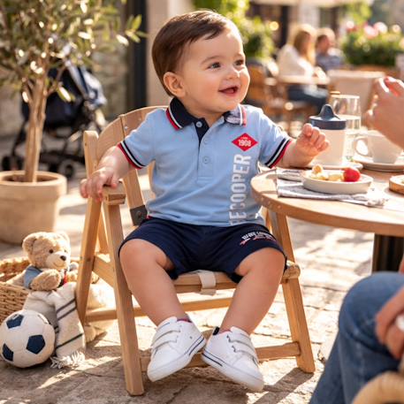 Ensemble polo et short bébé garçon été Bleu+Vert 2 - vertbaudet enfant 