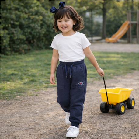 Pantalon de jogging fille Marine+Noir+Rose 2 - vertbaudet enfant 
