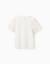 T-shirt en coton avec manches en broderie anglaise Beige clair+Rose clair 2 - vertbaudet enfant 