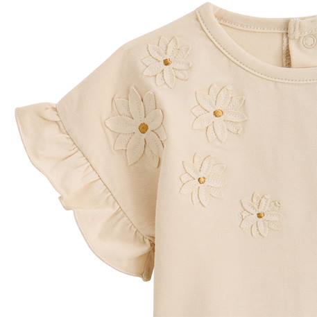 T-shirt bébé manches courtes poésie d'été Vanille 4 - vertbaudet enfant 