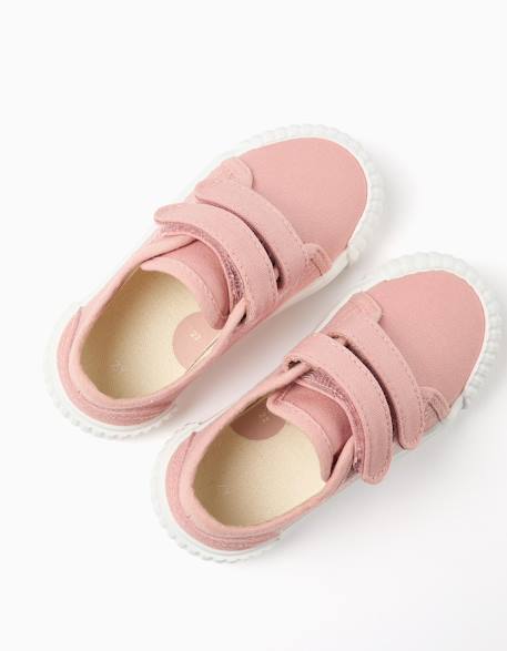 Baskets en toile à semelle antidérapante Rose clair 3 - vertbaudet enfant 