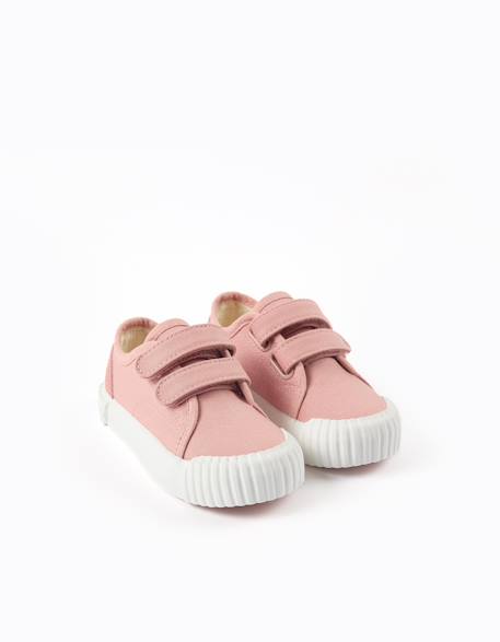 Baskets en toile à semelle antidérapante Rose clair 2 - vertbaudet enfant 