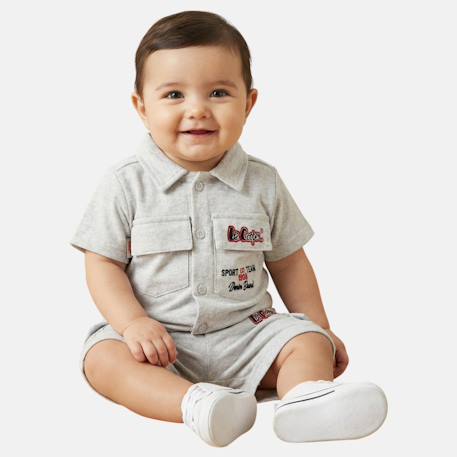 Bébé-Ensemble chemiser et short  bébé   garçon imprimé  col chemise