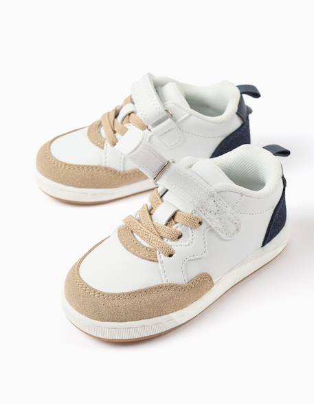 Baskets en bi-matière avec fermeture à scratch Blanc 4 - vertbaudet enfant 