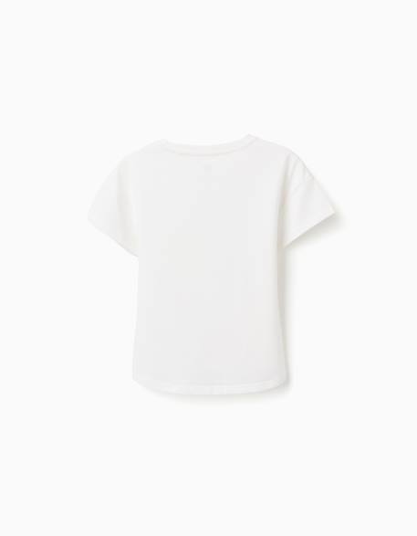 T-shirt en coton avec imprimé imagination Blanc 2 - vertbaudet enfant 