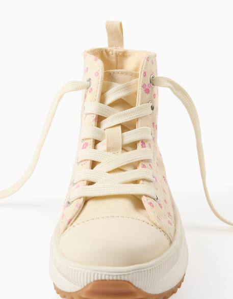Baskets montantes en toile à motif floral Blanc 4 - vertbaudet enfant 