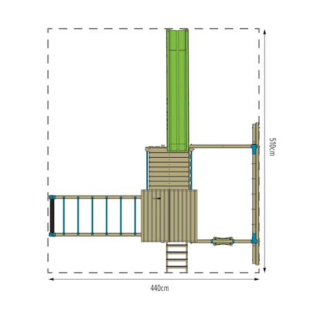 Aire de jeux xxl double plateforme tilleul bois fsc® Marron - bleu - vert 5 - vertbaudet enfant 