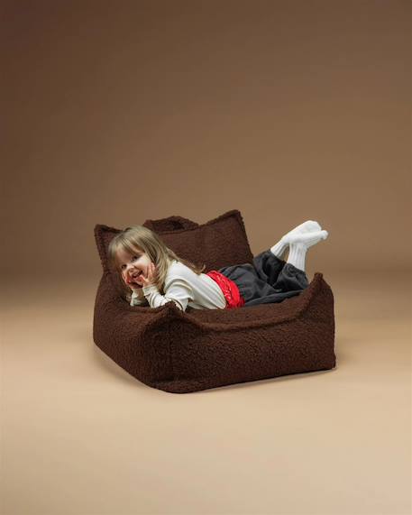 Pouf poire chambre enfant - fauteuil comfortable en teddy Biscuit+Cream white+Guava+Maple+Matcha+Warm hazel 35 - vertbaudet enfant 